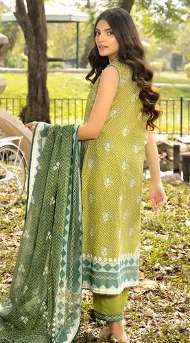 3PC Printed Lawn Unstitched Suit